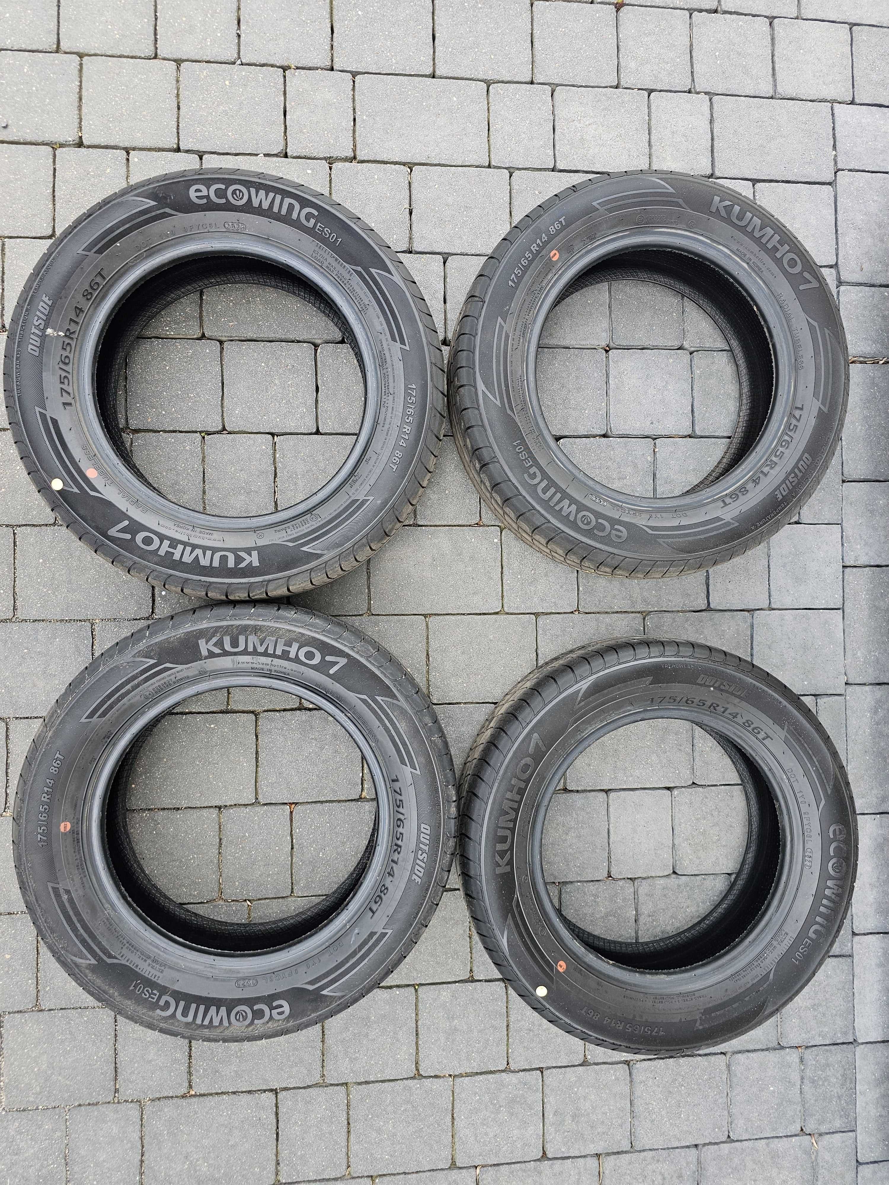 Opony letnie Kumho Ecowing ES01, jak nowe. 175/65/14