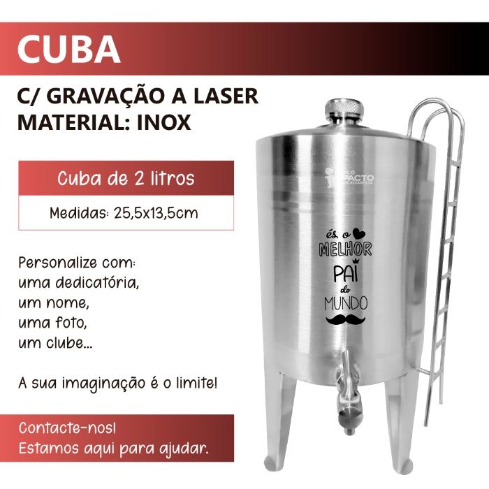 Cubas em Inox com personalização (Gravação a Laser)