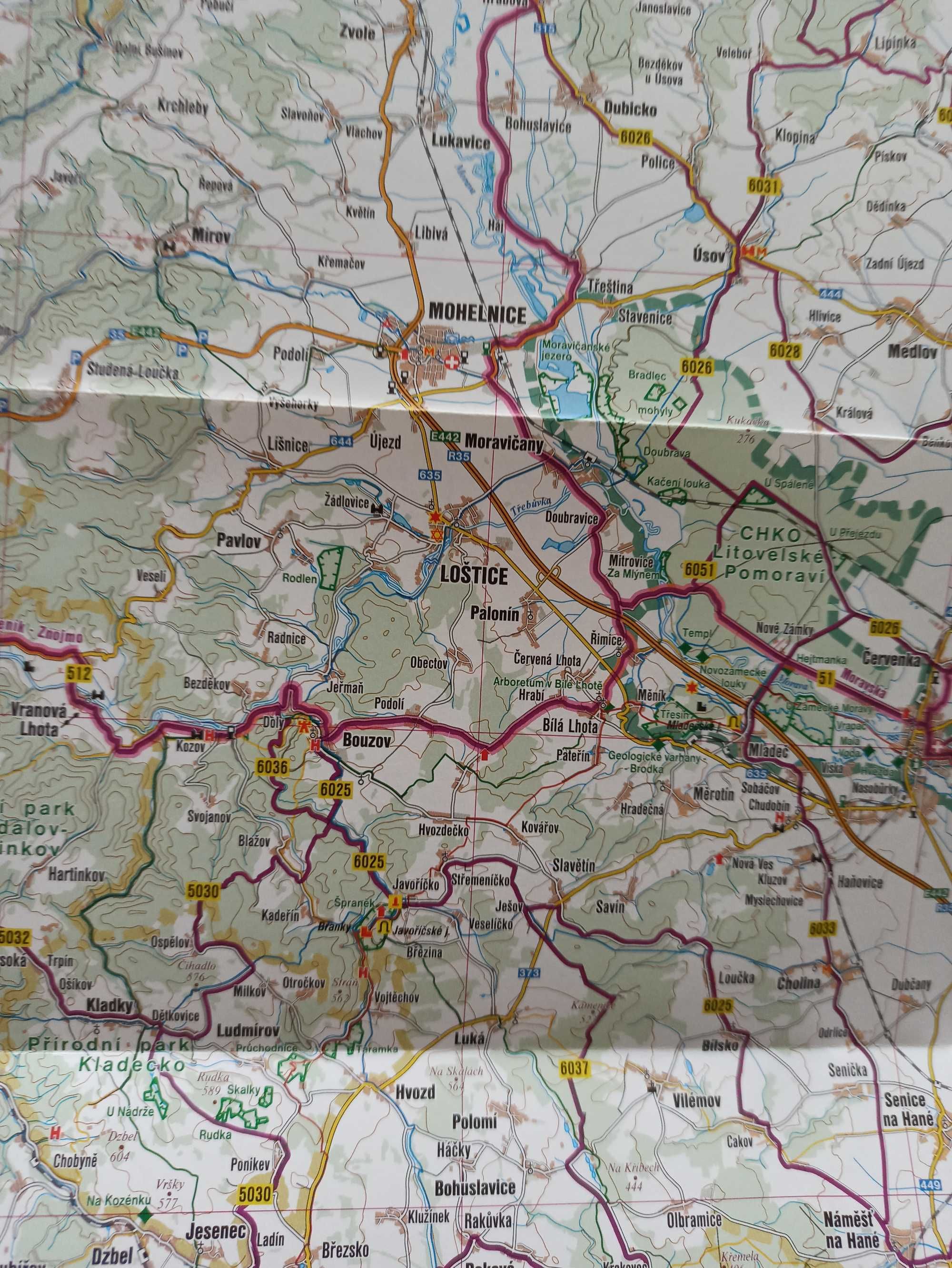 Stredni Morava Morawy Środkowe Czechy trasy rowerowe 1:125000