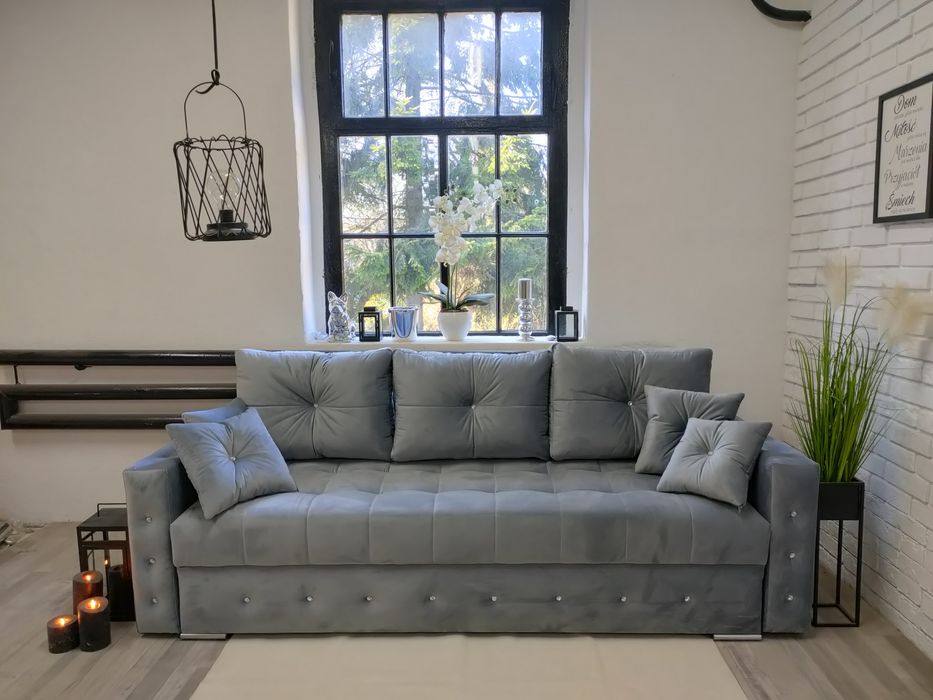 Sofa kanapa Samara Glamour sprężyny welur