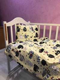 Детский постельный сменный комплект в детскую кроватку