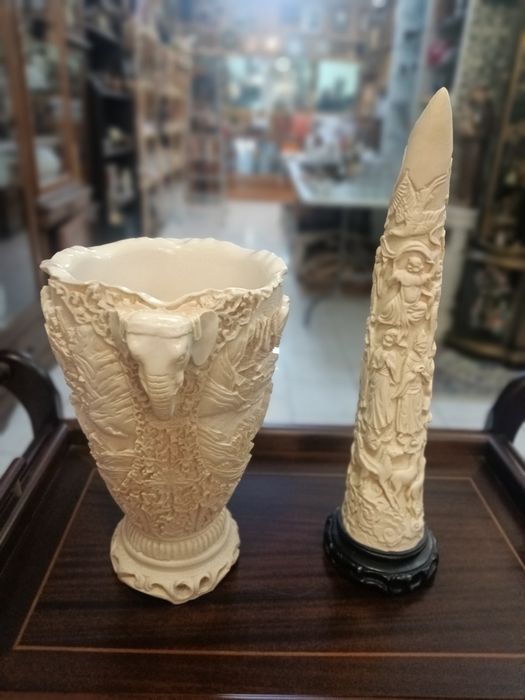 Jarra e Presa em resina/marfinite