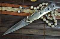 Nóż Damasceński Perkin Składany ręcznie robiony