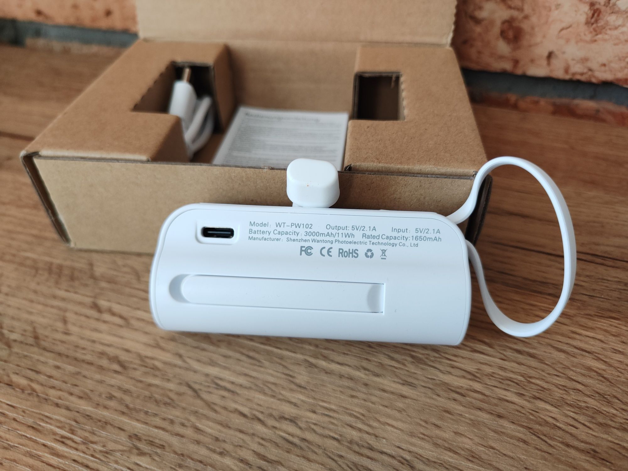Mini PowerBank 3000mAh Biały