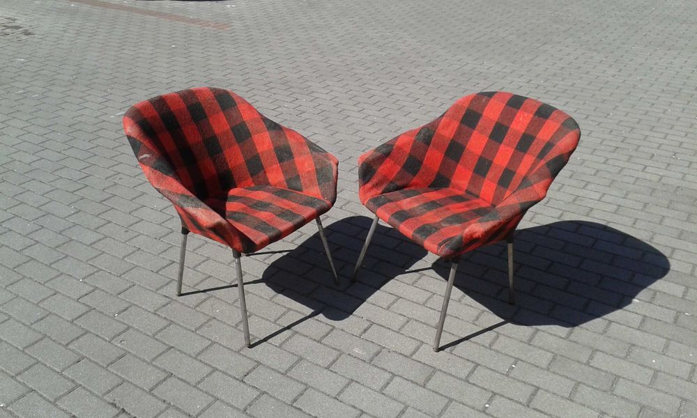 Fotel muszelka PRL Ewa  design lata 60 70 vintage loft