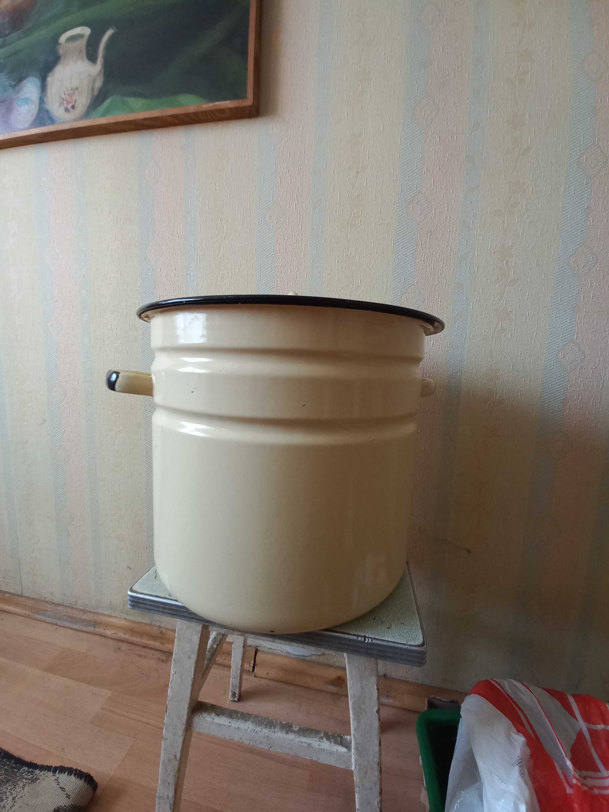 Wiadro,kanki emaliowane PRL,garnki