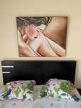 Quadro mulher pintado a mão