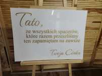 Tablica weselna tato ze wszystkich spacerów biało-złota