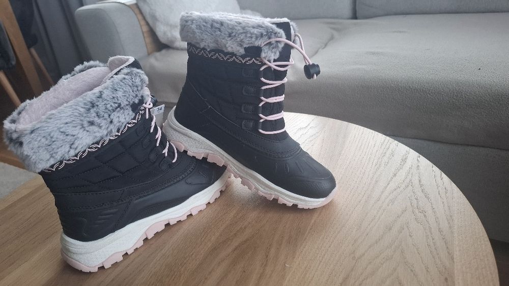 Buty zimowe dla dziewczynki 34