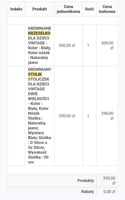 Stolik krzesełko dziecięce drewniane białe