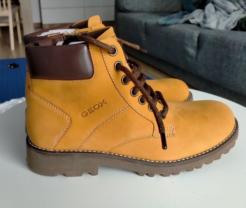 Skórzane buty Trapery Geox J Axel dla dzieci rozmiar 37