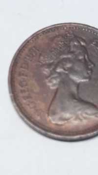 oM M509, stara Rzadka moneta New Penny 1971r. antyk używane starocie