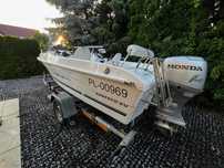 Łódź wędkarska Ultra 440, Honda BF50A, Motorguide, Echo, przyczepa