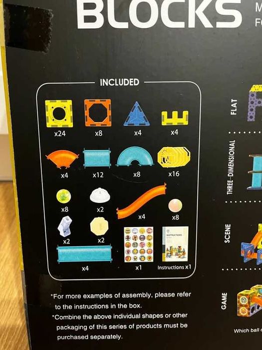 Klocki magnetyczne 110 elementów świecący tor kulkowy 3D nowe