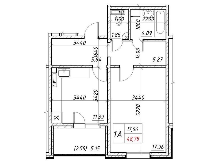 Продаж 1-кімнатної квартири 49м в ЖК "Navigator 2" Коноплянська 2буд