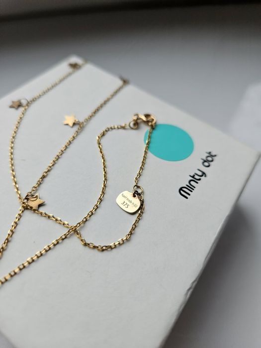 Złoty łańcuszek z gwiazdkami Minty dot