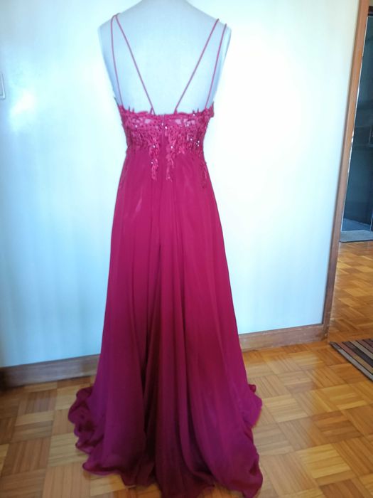 Vestido de cerimónia cor Bordeaux tamanho S