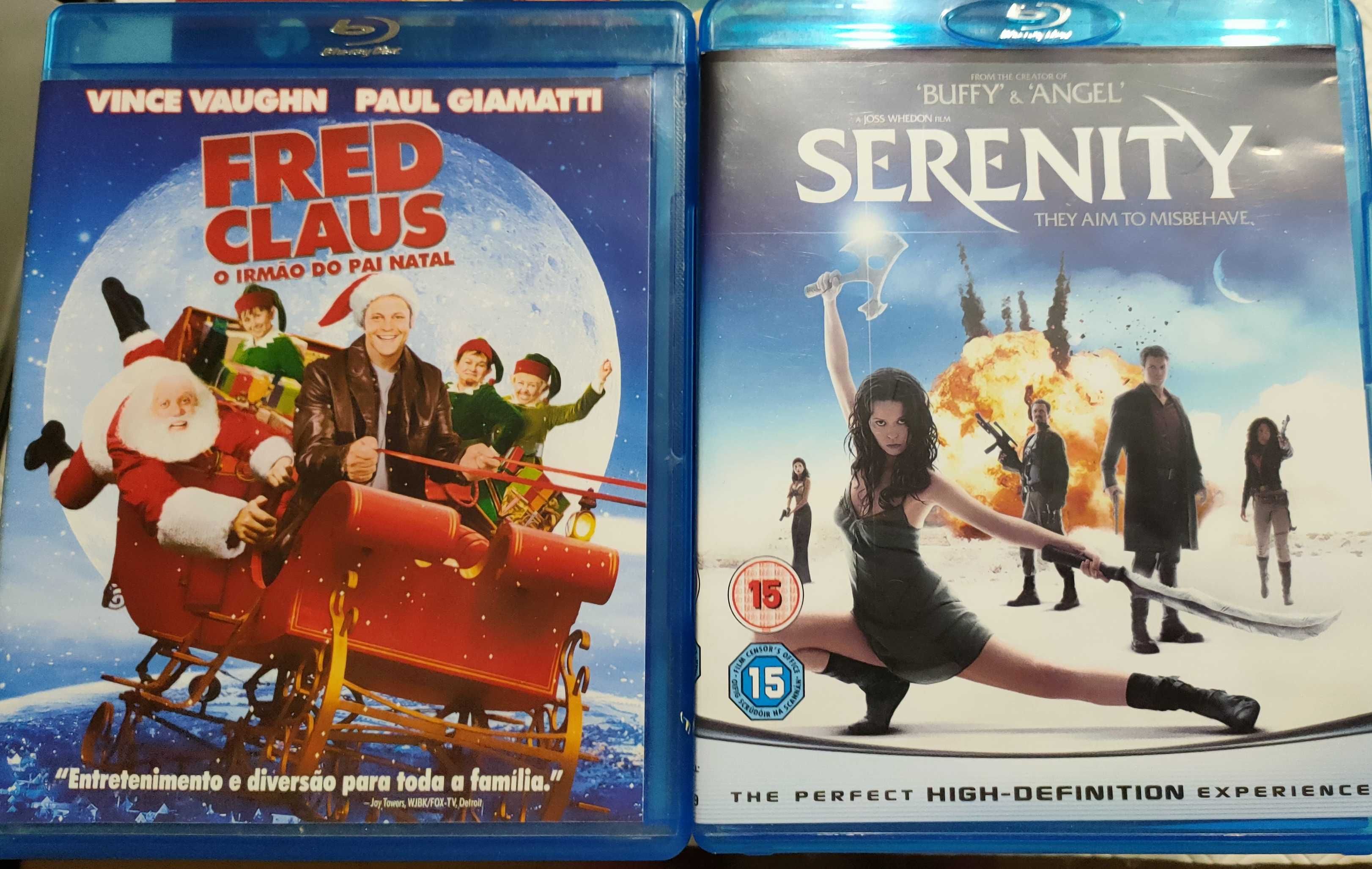 Blu-rays Serenity e Fred Claus