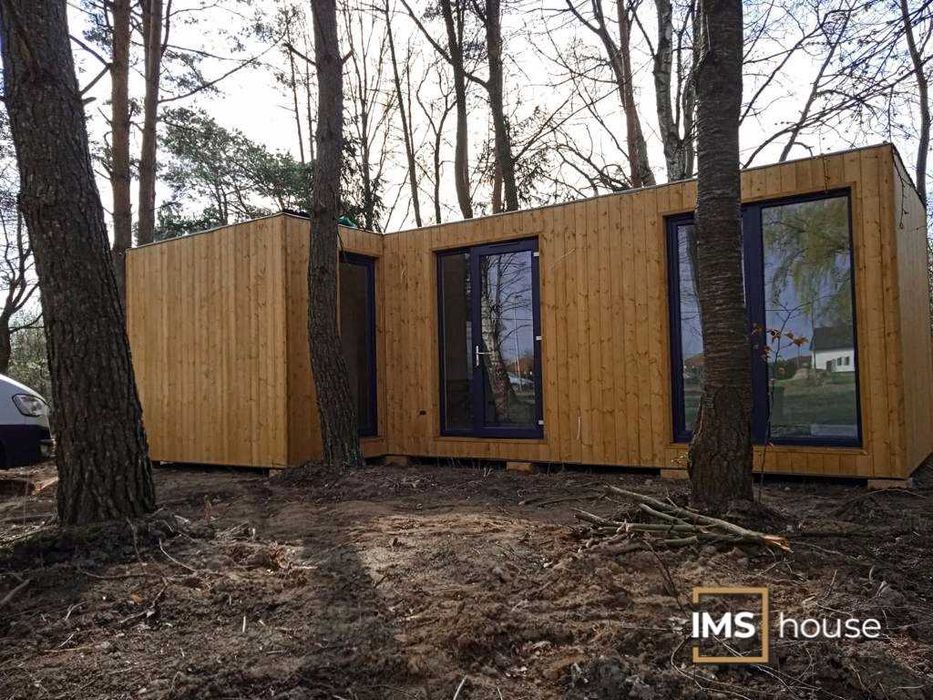 Domek bez pozwolenia do 35m2 modułowy letniskowy w kształcie litery L