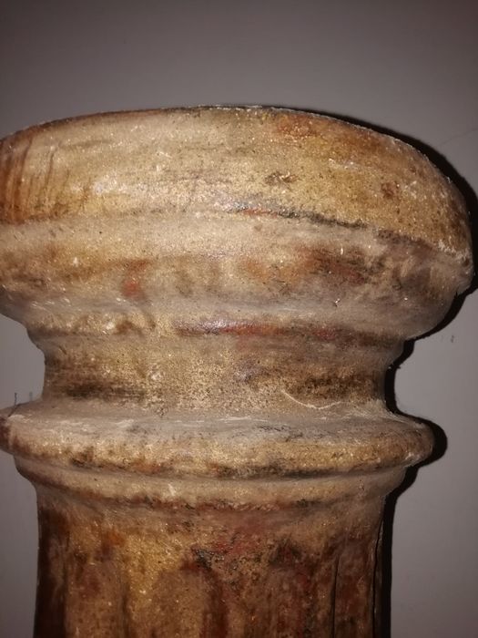 Peças artesanato mexicano, coluna e ânfora argila cerâmica