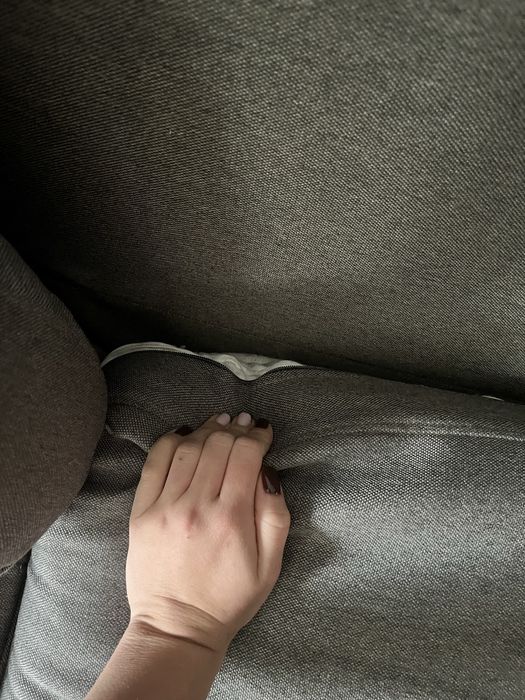 kanapa ikea szara z pufa