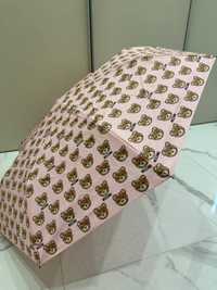 Оригинал Брендовый зонт Moschino, автомат, розовый