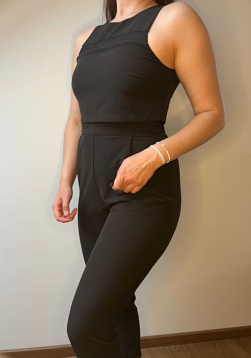 Długi Kombinezon Reserved Czarny Bez Rękawów Rozmiar L Elegancki