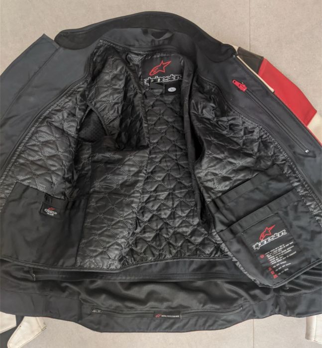 Casaco Pele Mota Alpine Stars Vermelho/Branco/Preto