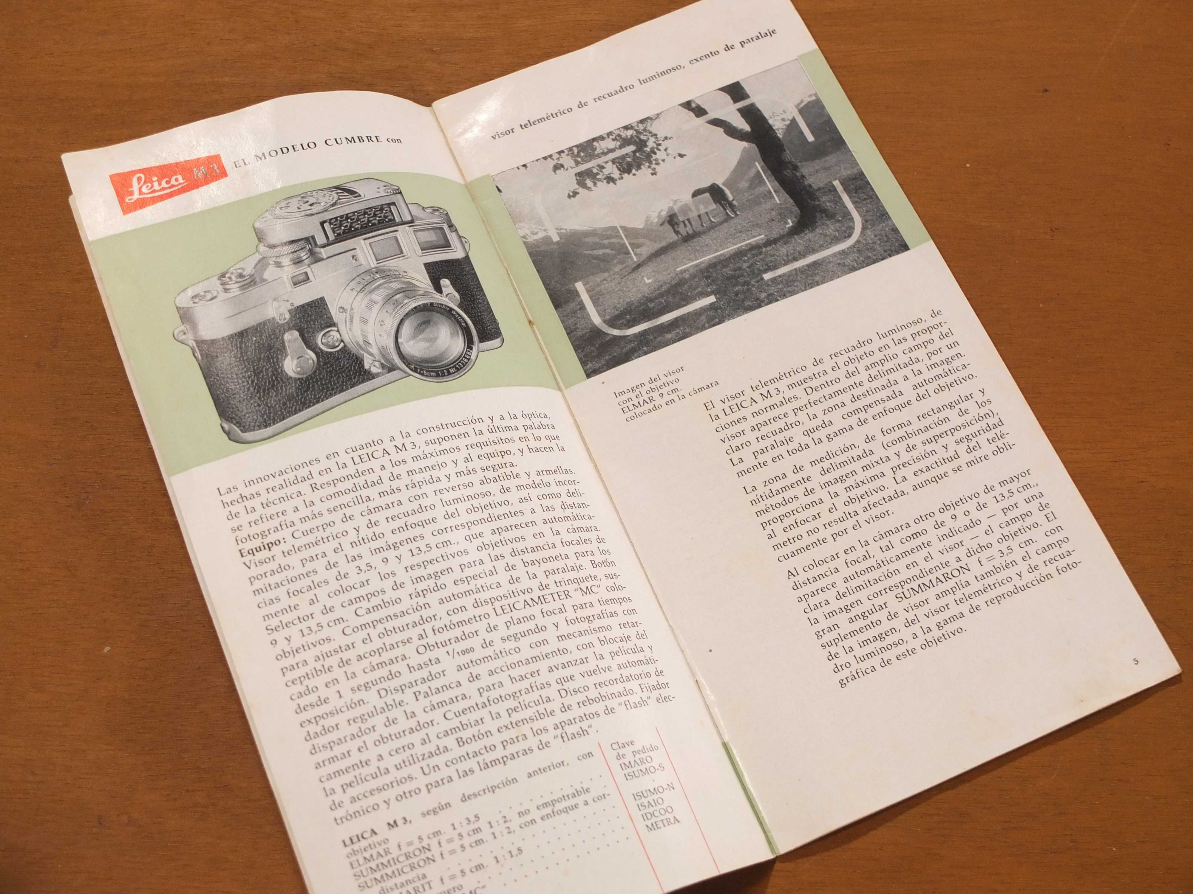 Catalogo Leica anos 60, Leica M3 etc.