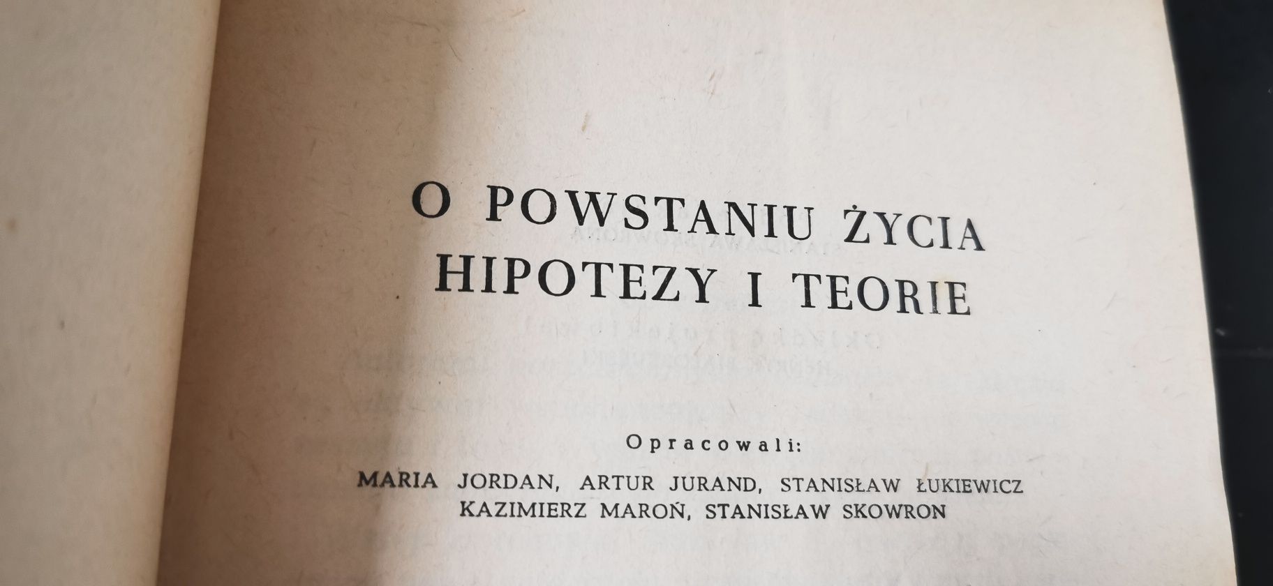 O powstaniu życia hipotezy i teorie 1957
Maria Jordan, Stanisław Teofi