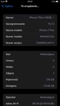 iPhone 7 Plus 128GB Black 100% sprawny komplet z pudełkiem etui gratis