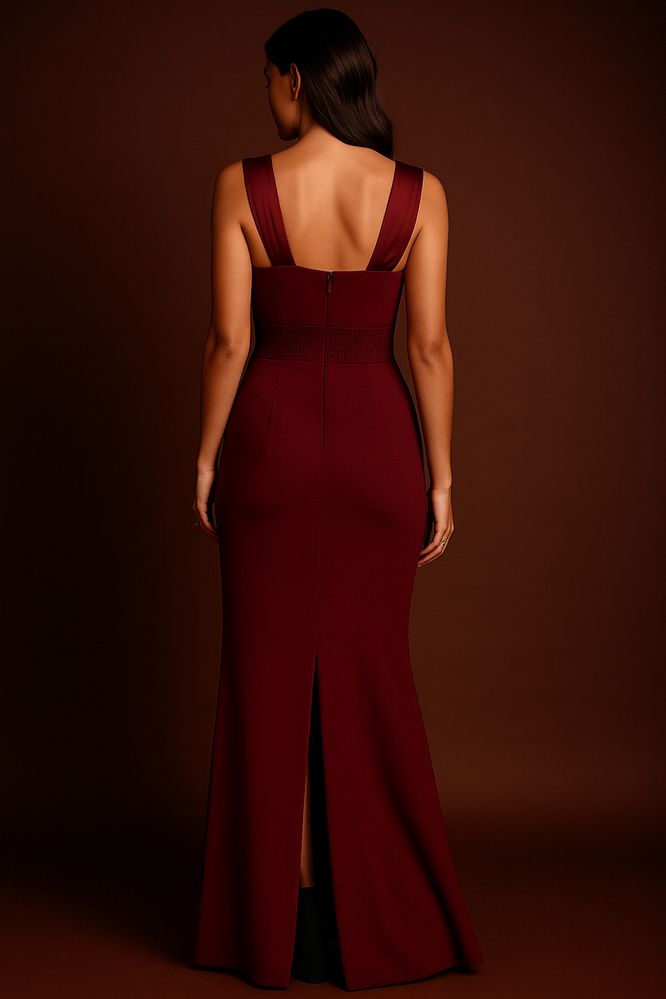 Elegancka bordowa suknia Roz.38