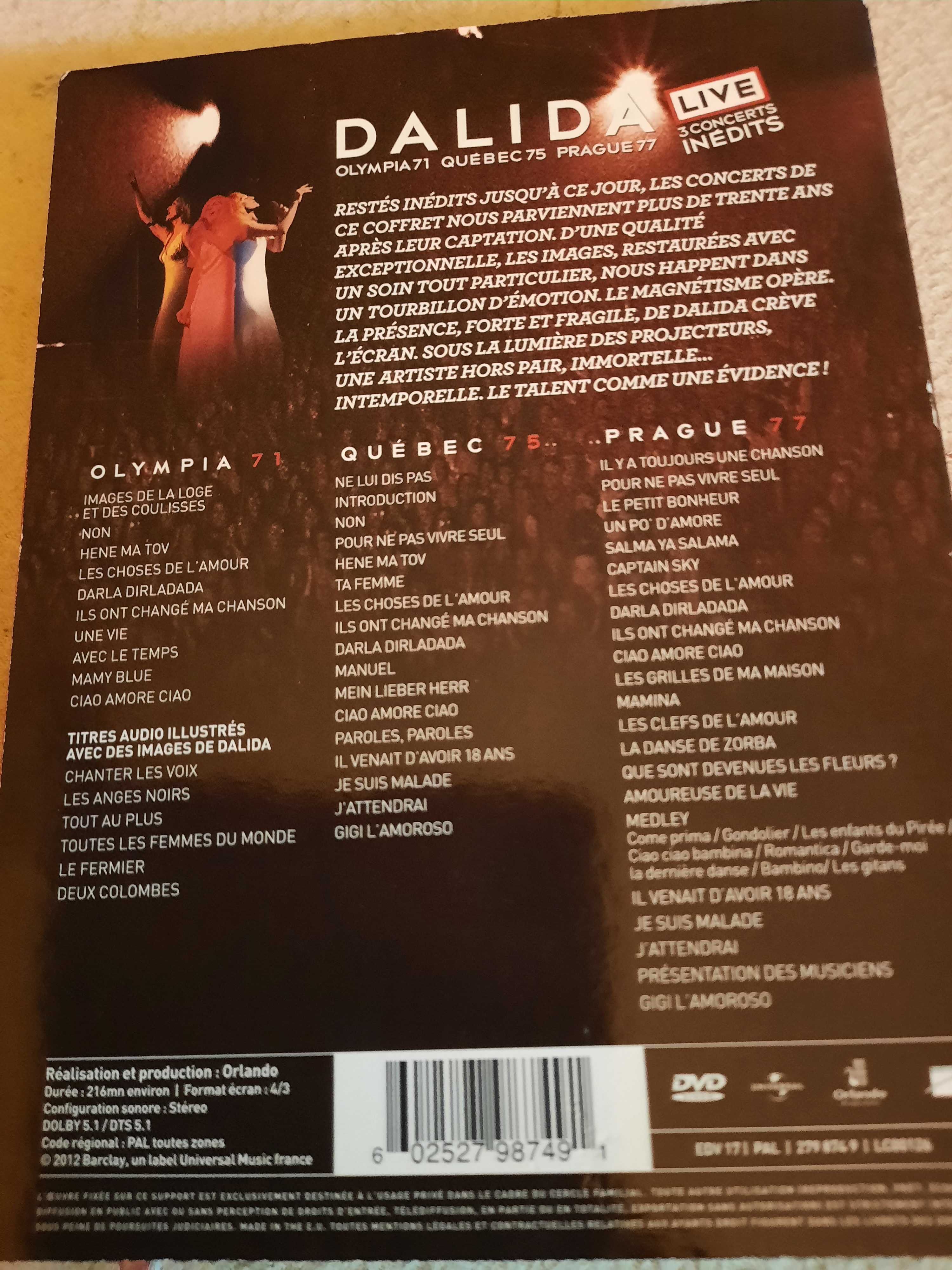 Dvd z koncertow Dalidy