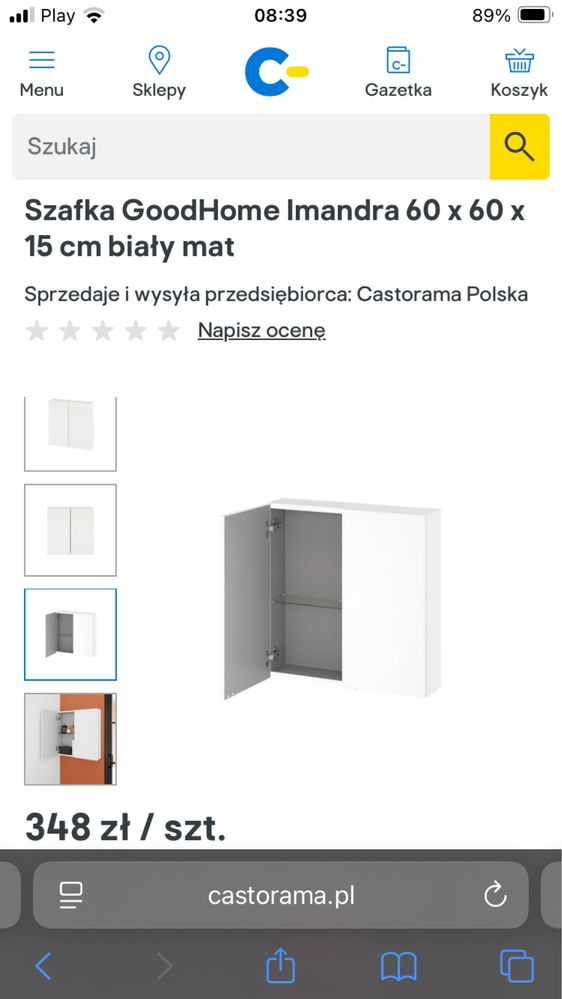 szafka imandra goodhome castorama łazienkowa 60x60x15
