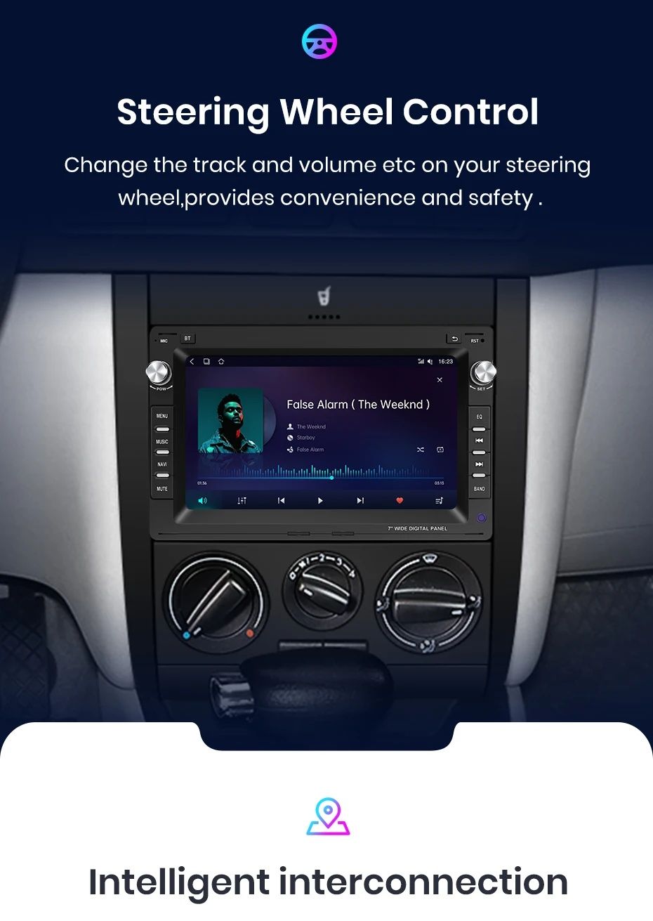 Rádio 7" Android Auto e Carplay VW Golf 4 Passat B5 Polo 2/32GB GPS