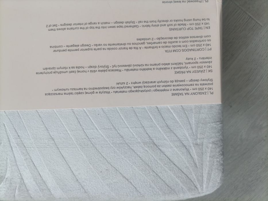 2 zasłony kremowe na taśmie Smukee zestaw dwóch zasłon aksamitnych