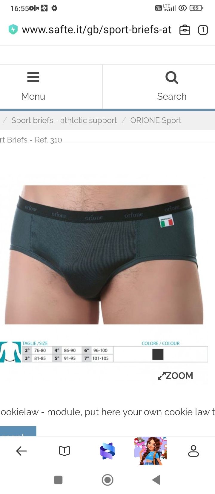 ORIONE Sport Support Briefs - Ref. 310 rozm.4 86-90cm.