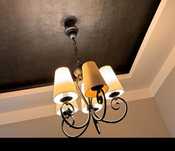 Lampa metalowa piecioramienna rustykalna TANIO