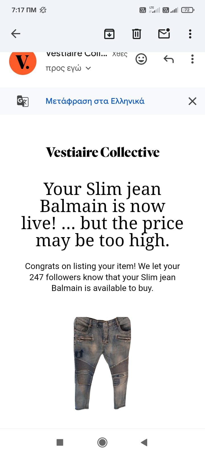 Oryginalne jeans balmain biker slim łęgit vestiaire collective