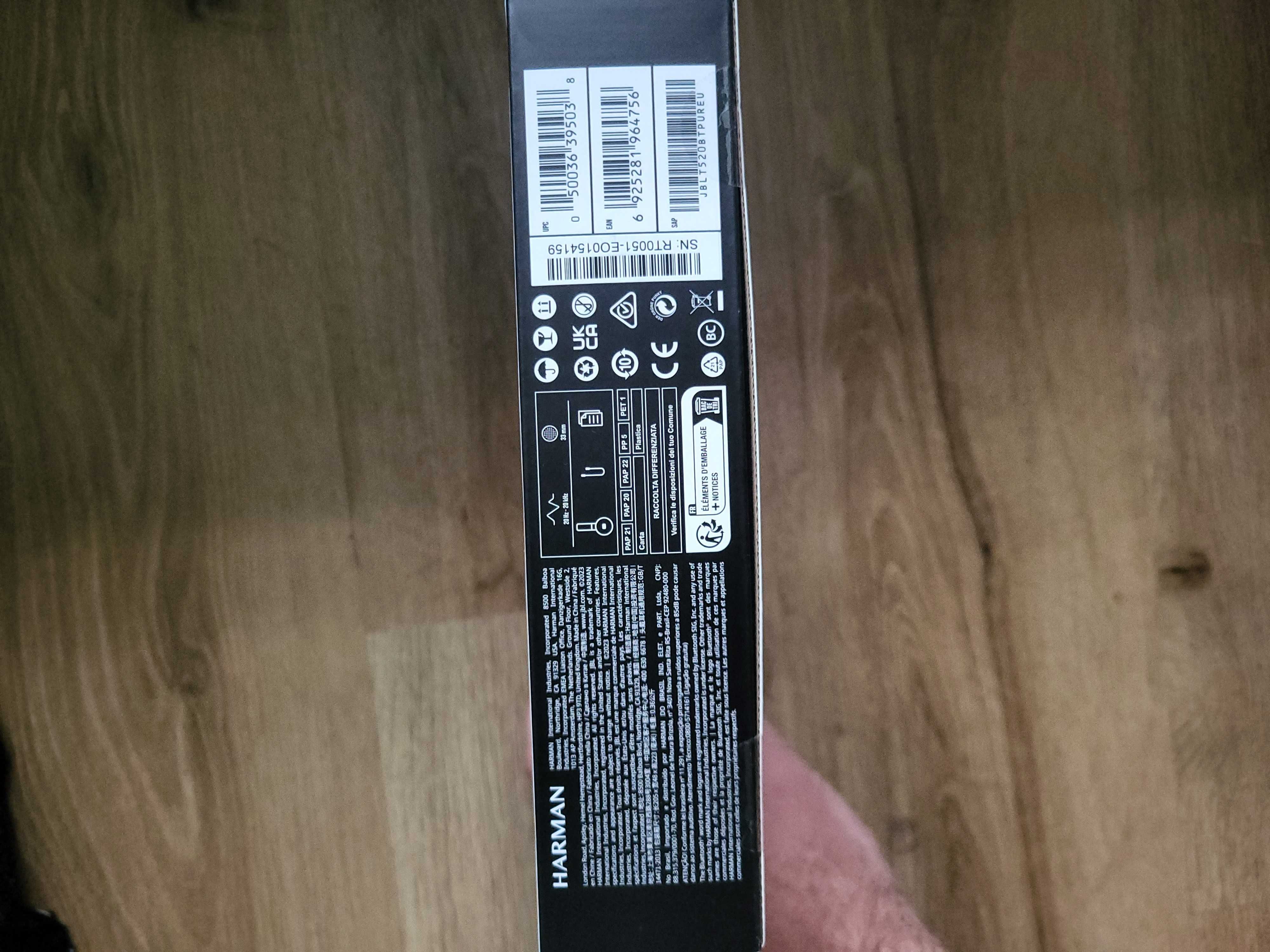Nowe Słuchawki nauszne JBL Tune 520BT fioletowe pure bass bluetooth