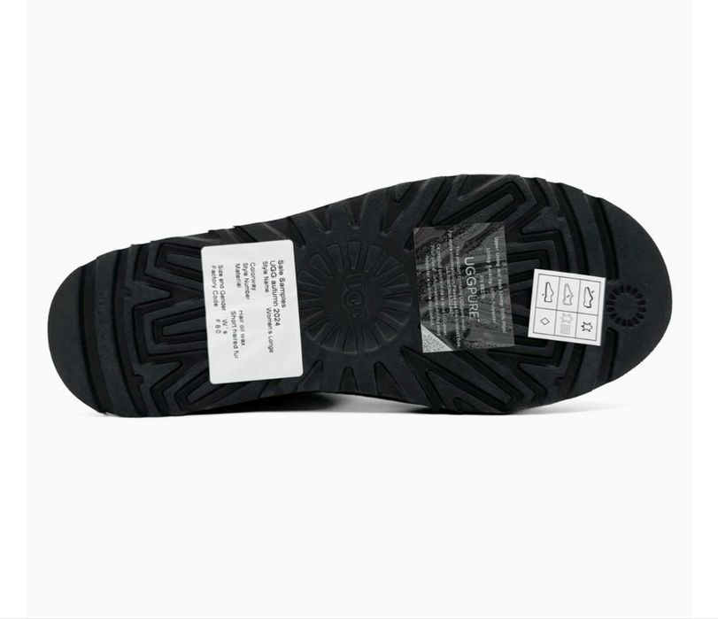 Шкіряні жіночі чорні уггі з хутром ugg Ultra  Black Platform Leather