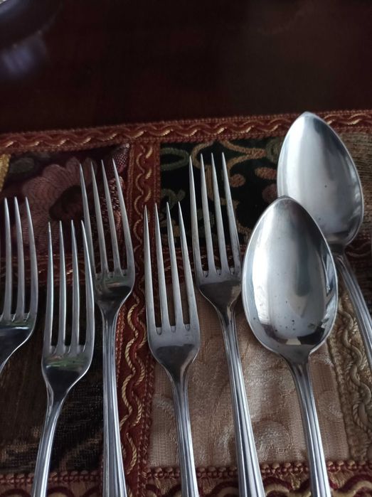 Sztućce srebrne Pr800 Piotr Łątkowski Warszawa super stan 6 osób 1400g