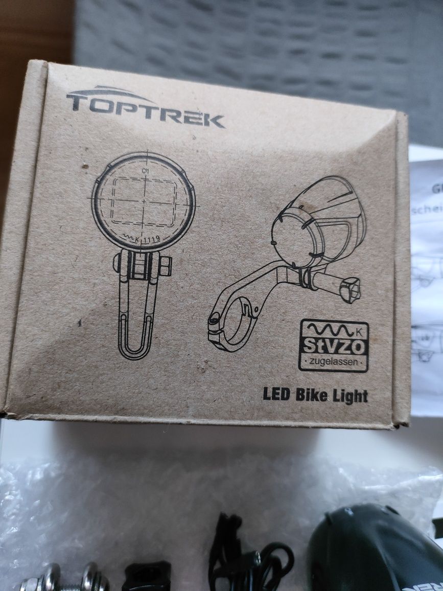 Toptrek Led światło przednie do rowera Nowe