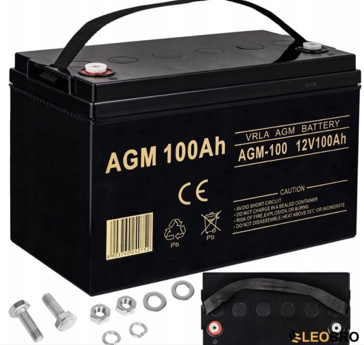 УВАГА AGM Акумулятор 100Ah 12V VOLT polska AKB VRLA