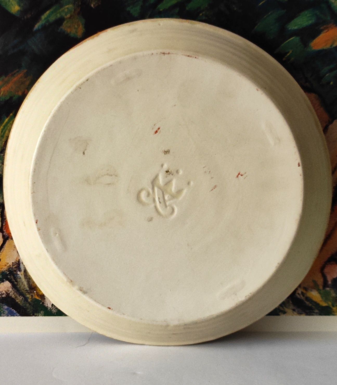 Piękna stara ceramika świecznik sygnowany kolekcja