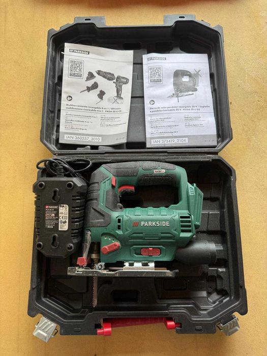 Serra de Corte Tico-Tico Parkside 20V Recarregável + Mala + Acessórios