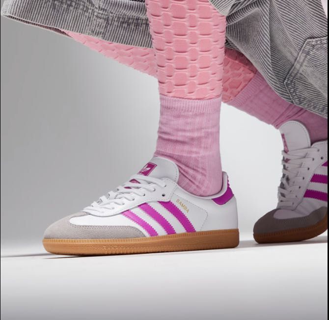 оригінал ih2873 нові жіночі кеди adidas casual samba og white/purple