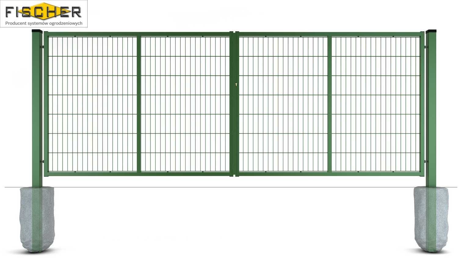 BRAMA  dwuskrzydłowa EKO (170 x 400 cm)+ FURTKA EKO (170 cm)  ANTRACYT