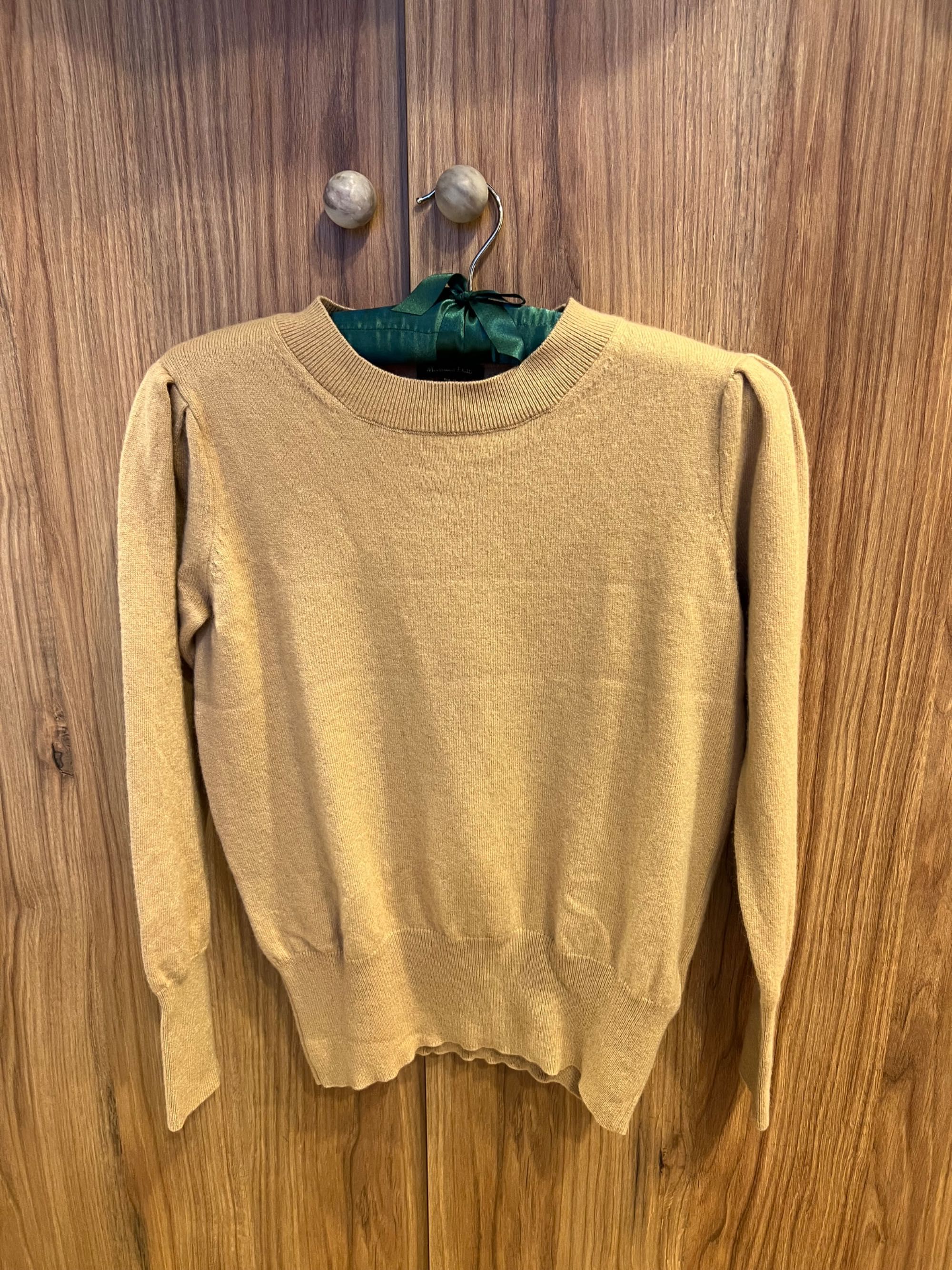 Miękki beżowy sweter Massimo Dutti XS len/wiskoza