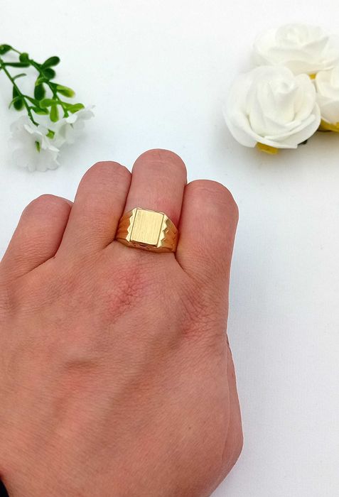 Złoty pierścionek SYGNET próba 585 rozmiar 21 NOWY/ Fajne Okazje